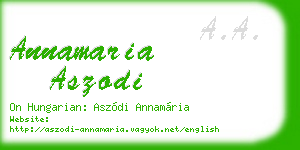 annamaria aszodi business card